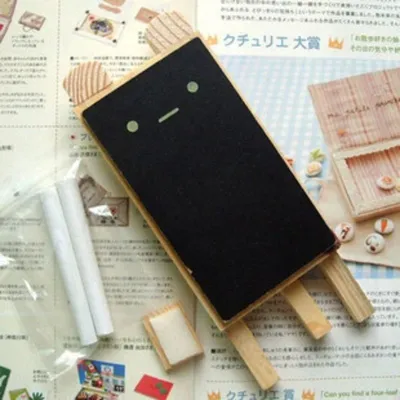 3813 Creative Wooden Chalkboard Cute Wooden Message Board Vertical Notice Board