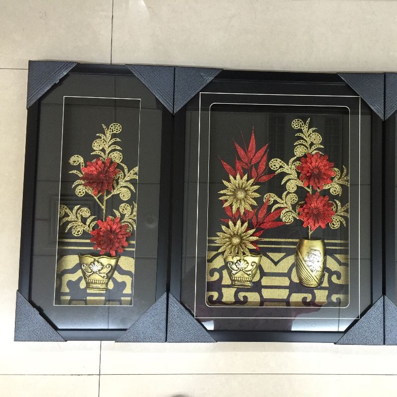 New Thinking Hand-Made Triplet Decorative Painting New Chinese Straw Material details Picture