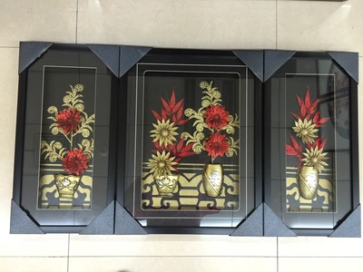 New Thinking Hand-Made Triplet Decorative Painting New Chinese Straw Material