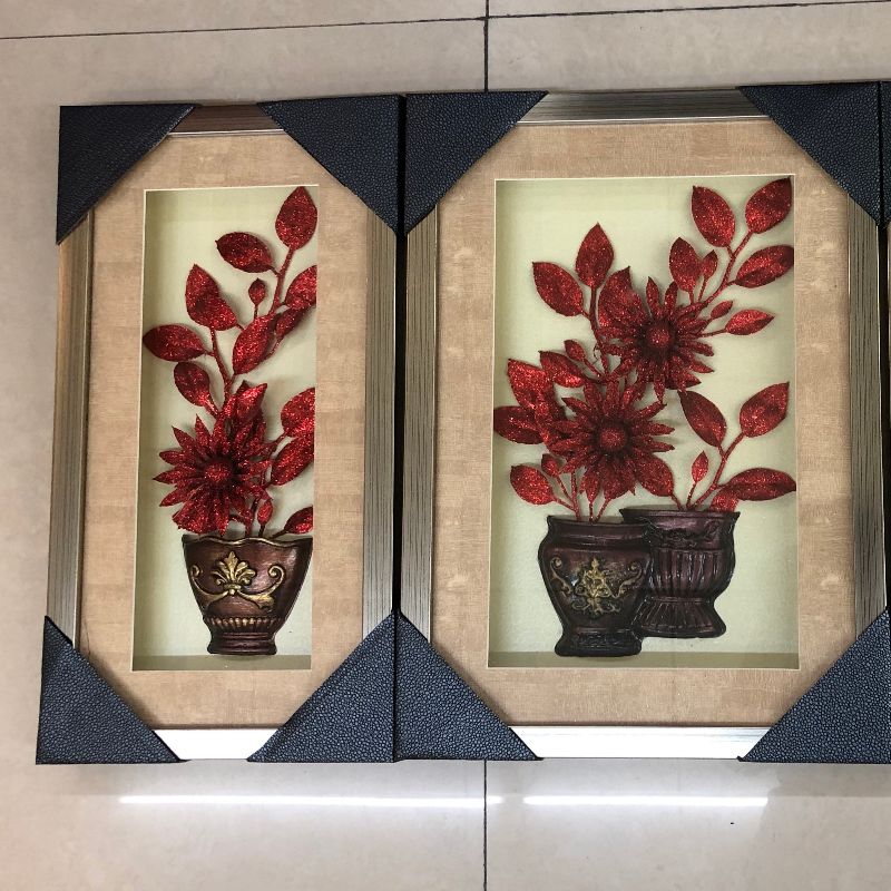 New Thinking Hand-Made Triplet Decorative Painting New Chinese 21 details Picture