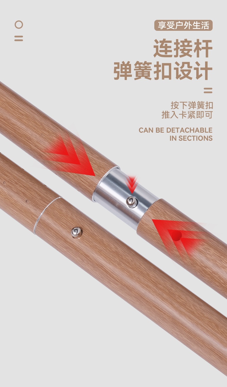 户外铝合金天幕杆露营帐篷加粗门厅杆铝杆加长加高支架拼接支撑杆详情8