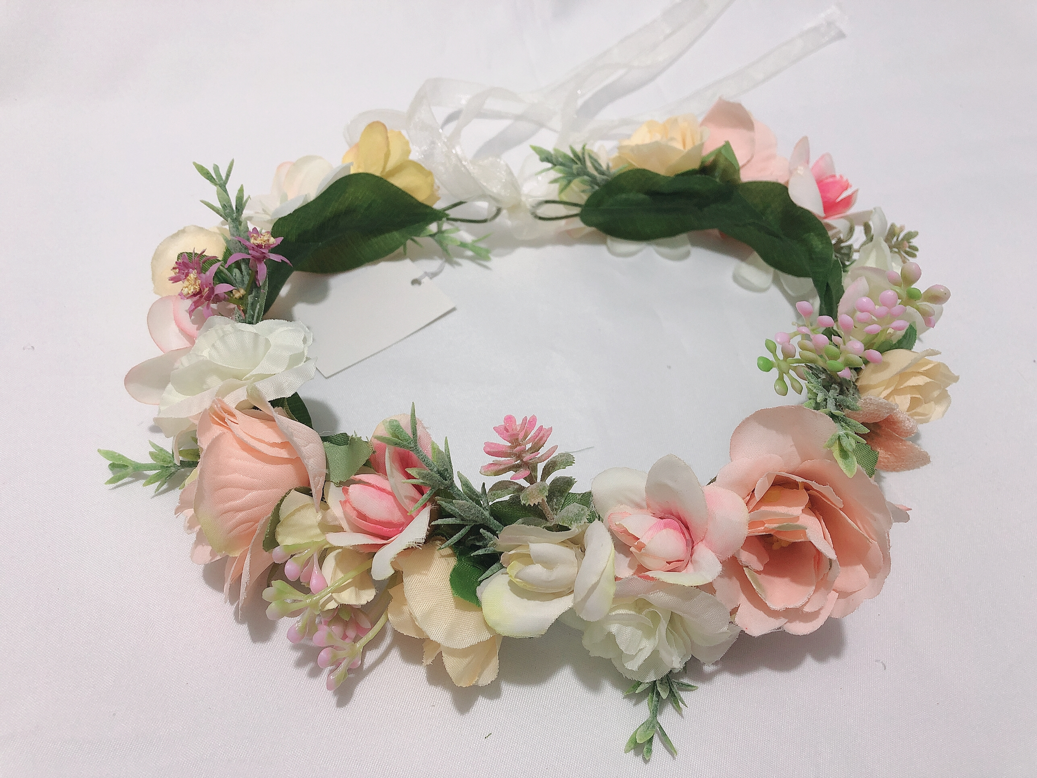 The gentle Korean style of the flower ring, the snow-toothed small peony flower wreath, is a wreath headwear for the kindergarten graduation ceremony pic 3