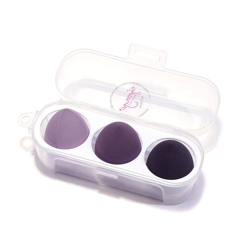 Egg Box Powder Puff With Cut Face Makeup Egg Box Makeup Egg Diagonal Cut Super Soft Do Not Eat Powder Dry And Wet Dual Wholesale Dream Purple