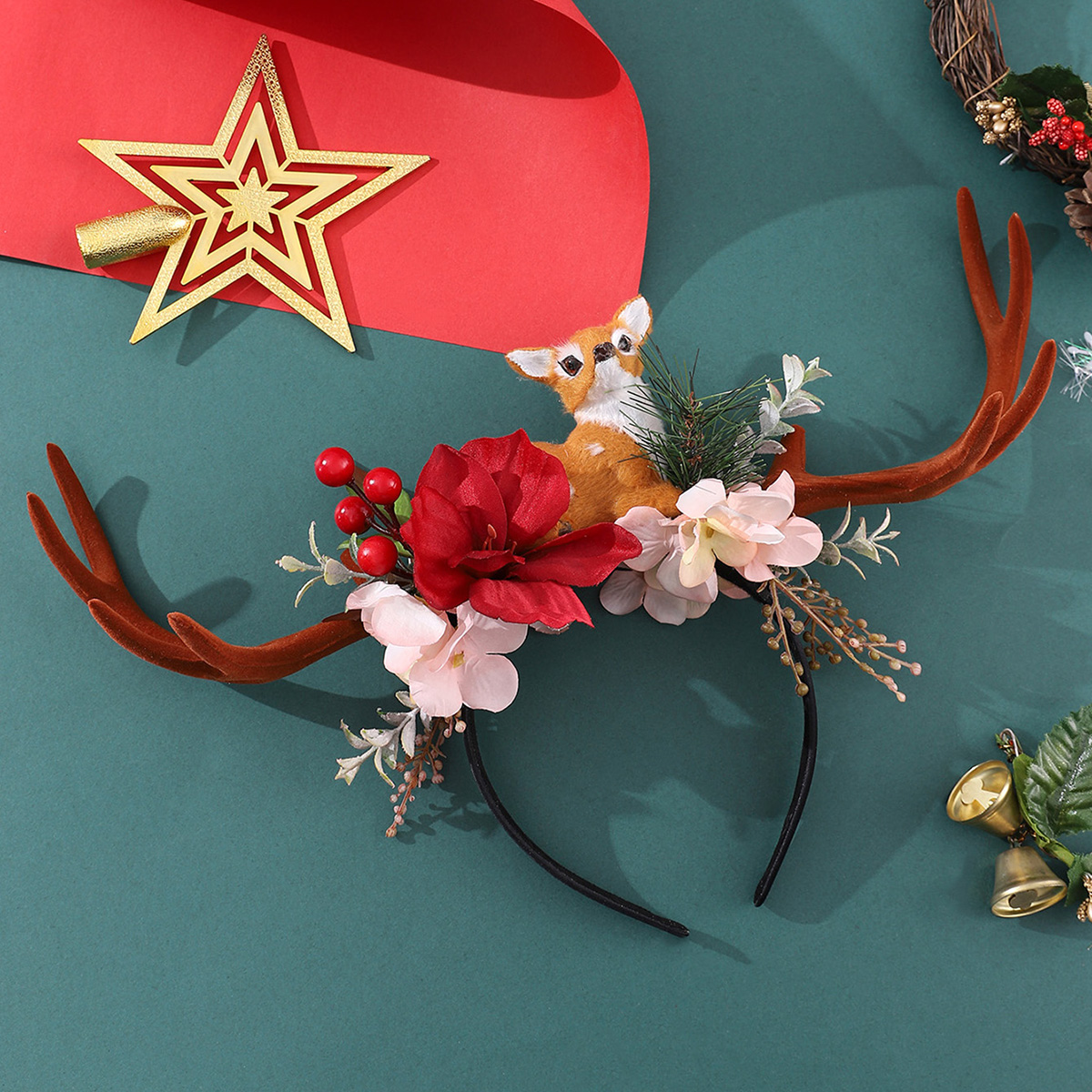 The gentle Korean style of the flower ring, the snow-toothed small peony flower wreath, is a wreath headwear for the kindergarten graduation ceremony pic 5