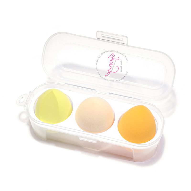 鸡蛋盒粉扑带切面美妆蛋 盒装化妆蛋斜切超软不吃粉干湿批发活力橙