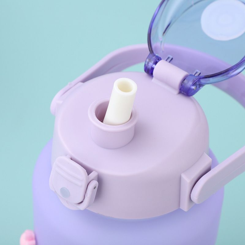 Large-capacity plastic straws, large water cups, plastic wholesale water bottles, high appearance level, chubby cups, water bottles, cute summer Item Picture
