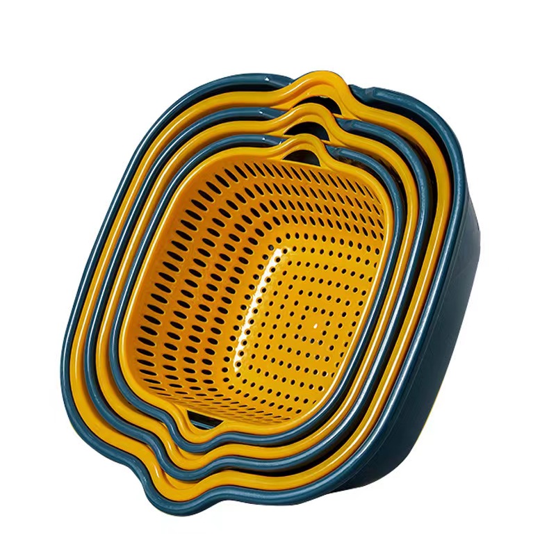 Drain Basket Plastic Double-Layer Multifunctional Basket