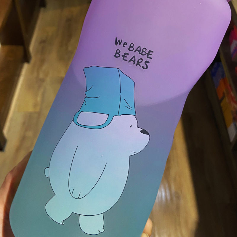 New 2000ML large-capacity cartoon cup with patterns, a popular plastic gradient color water cup undefined
