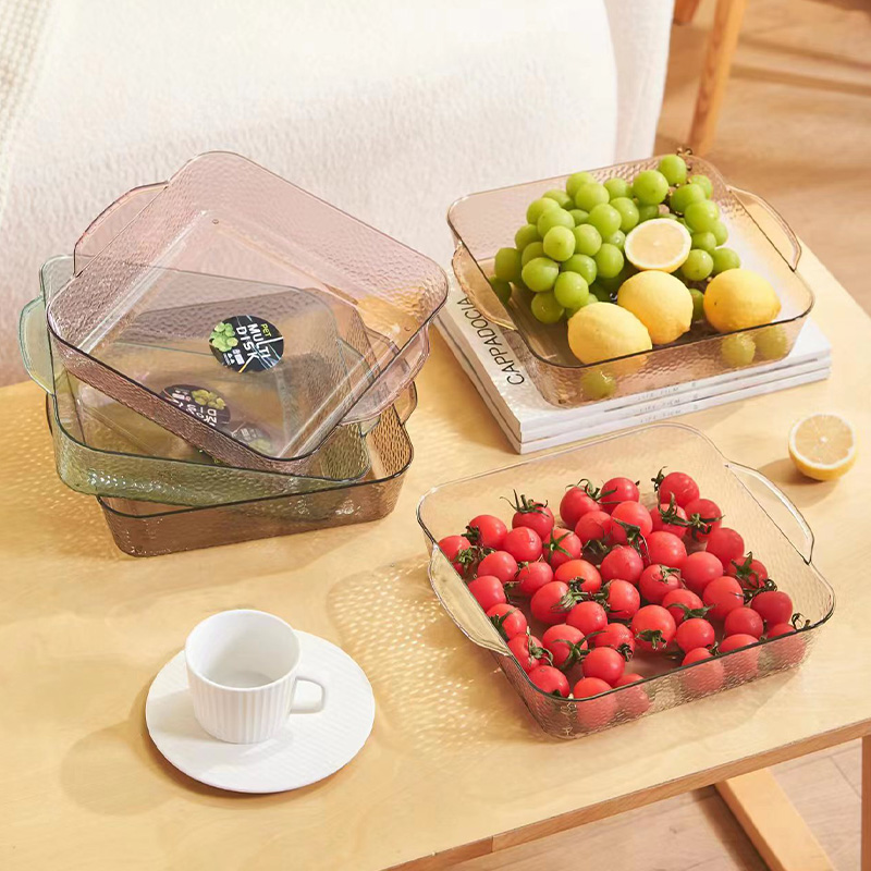 PET fruit plate, large size 29.5*25*5.5, home living room coffee table fruit plate, light luxury ins style snack plate, candy and dried fruit plate, fruit basket display plate pic 2