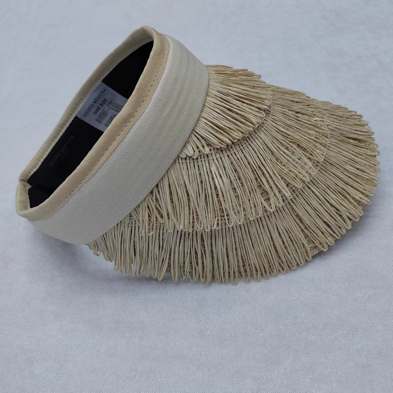 New empty top sunshade hairpin hat summer sunscreen travel UV protection tassel empty top hat straw hat thumbnail