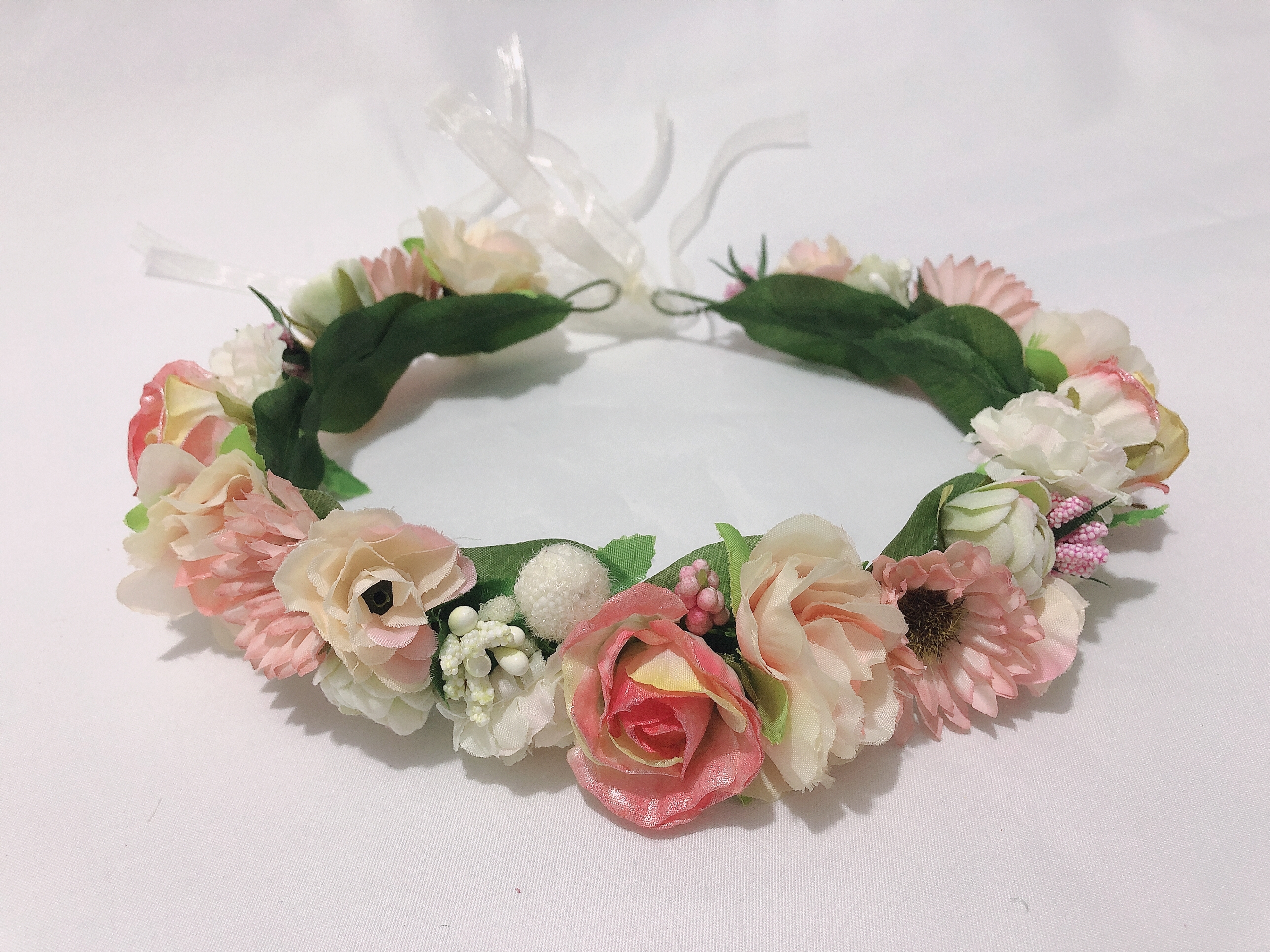 The gentle Korean style of the flower ring, the snow-toothed small peony flower wreath, is a wreath headwear for the kindergarten graduation ceremony pic 1