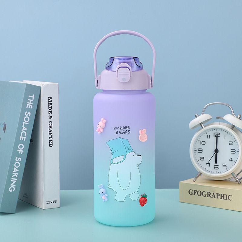 Large-capacity plastic straws, large water cups, plastic wholesale water bottles, high appearance level, chubby cups, water bottles, cute summer Specification drawing