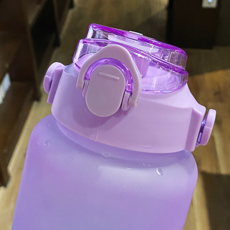 New 2000ML large-capacity cartoon cup with patterns, a popular plastic gradient color water cup undefined