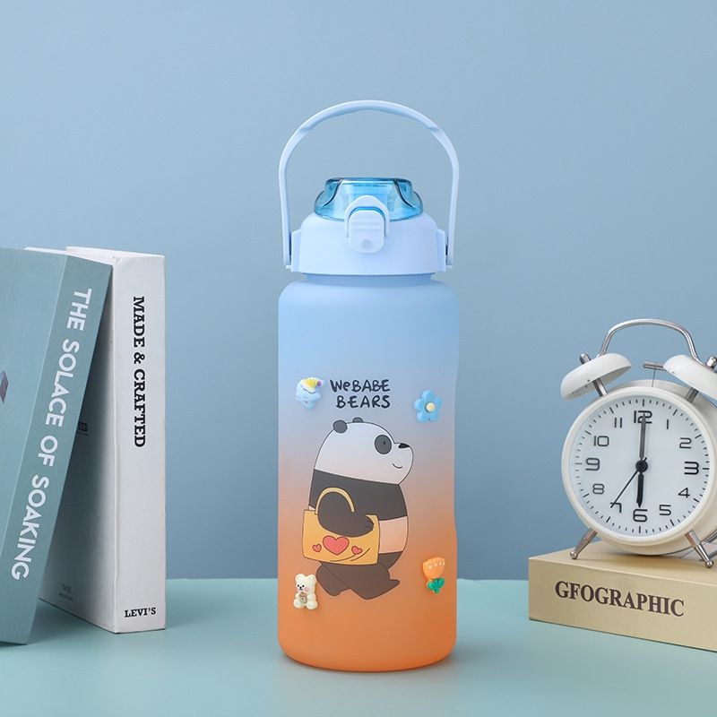 Large-capacity plastic straws, large water cups, plastic wholesale water bottles, high appearance level, chubby cups, water bottles, cute summer undefined