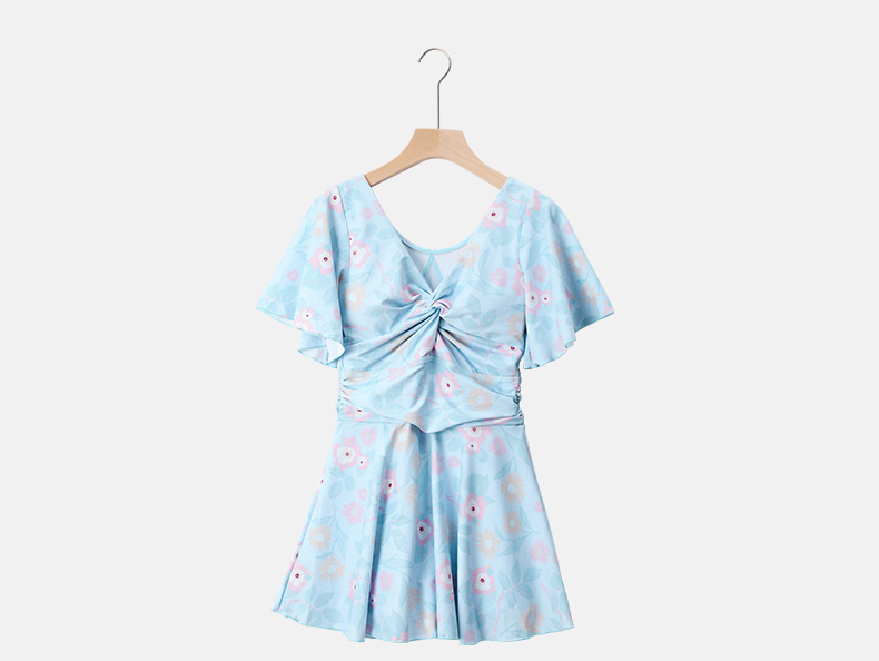 Conservative swimsuits for women to look slimmer and cover the belly while soaking in hot springs. Korean Instagram fairy-like one-piece 2022 new fashionable skirt-style swimsuits pic 15