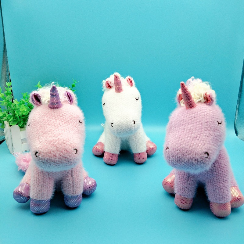 新款可爱软萌毛线独角兽公仔 布娃娃儿童玩偶睡觉床上抱枕详情3