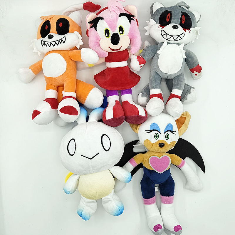 新款超音鼠super索尼克毛绒玩具六款8寸12寸刺猬卡通毛绒公仔详情5