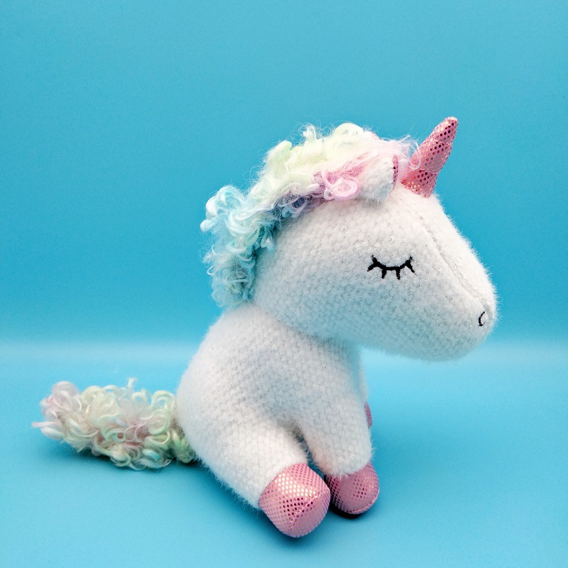 新款可爱软萌毛线独角兽公仔 布娃娃儿童玩偶睡觉床上抱枕详情5