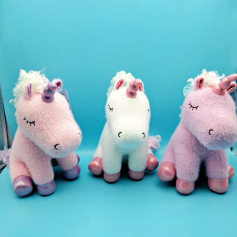新款可爱软萌毛线独角兽公仔 布娃娃儿童玩偶睡觉床上抱枕详情2