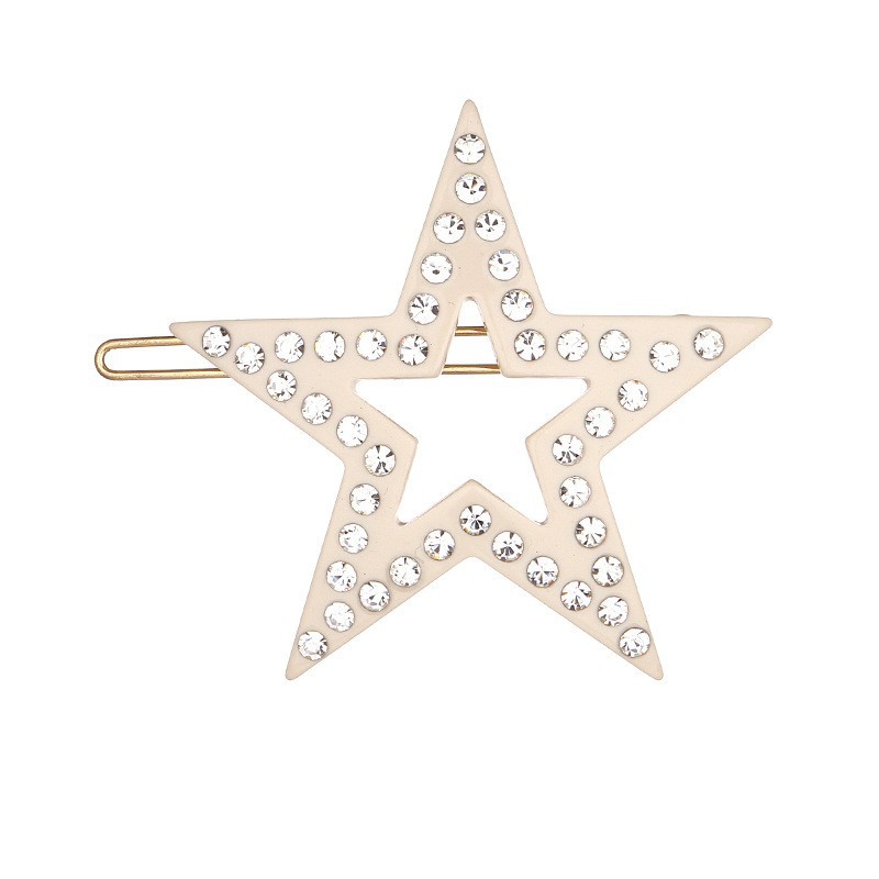 The New Alexander Five-Pointed Star Series Full Of Diamond Frog Clip Femininity A Word Clip Clip Headdress Wholesale details Picture