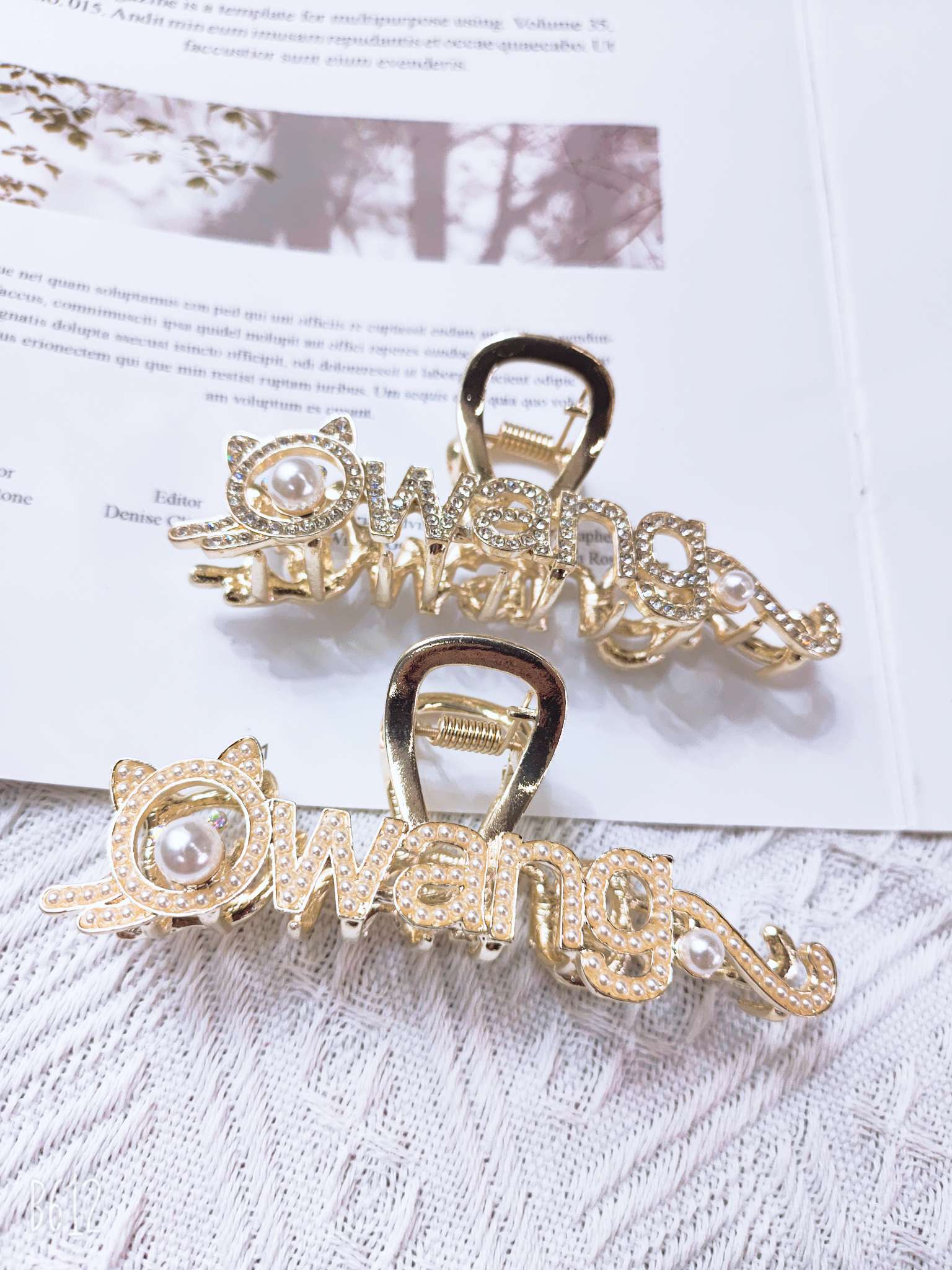 The New Version Of Korean Wave Cute Children Rose Gold Small Hair Claw Love 12 Packs details Picture
