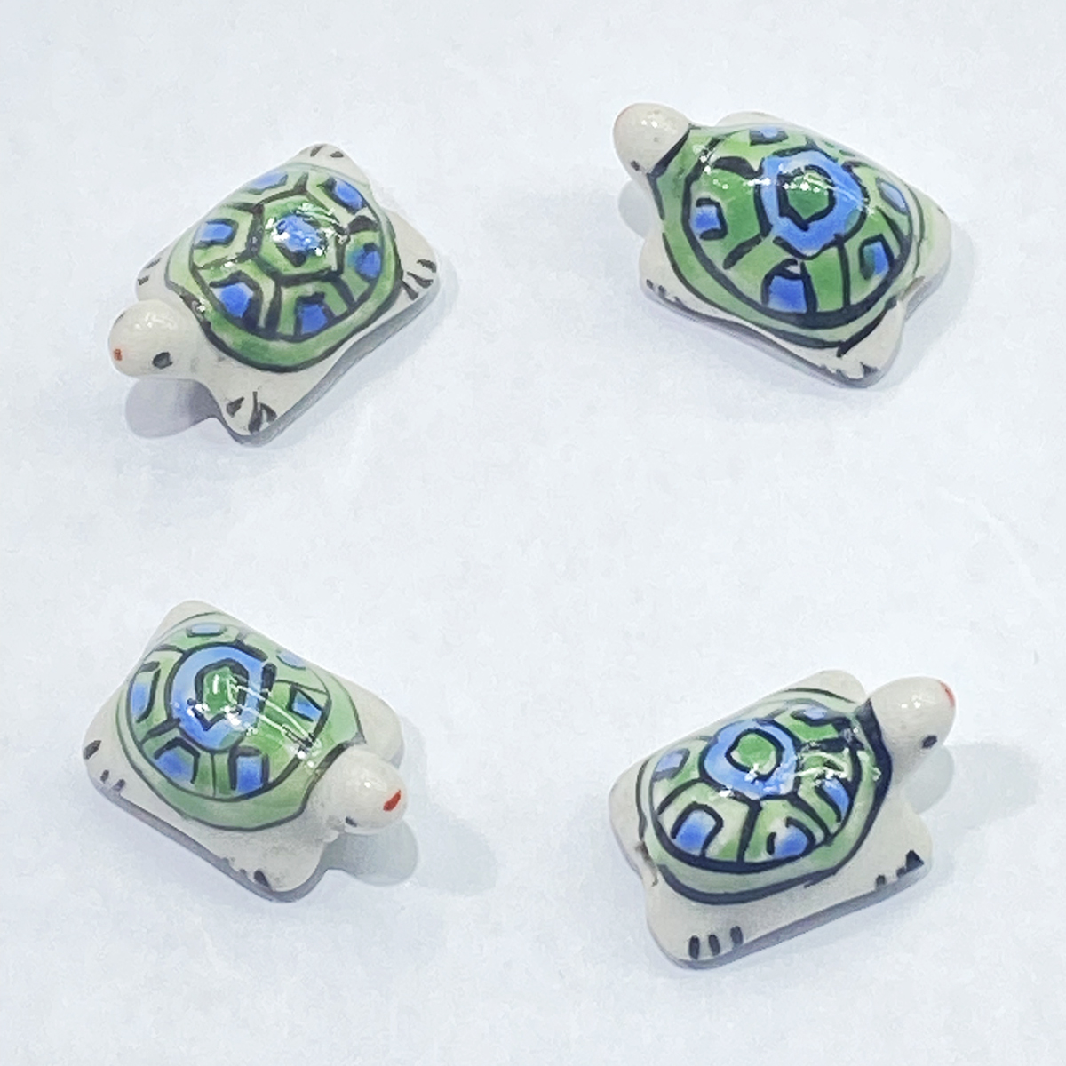 Small Ceramic Turtle Hand-Painted Loose Beads
