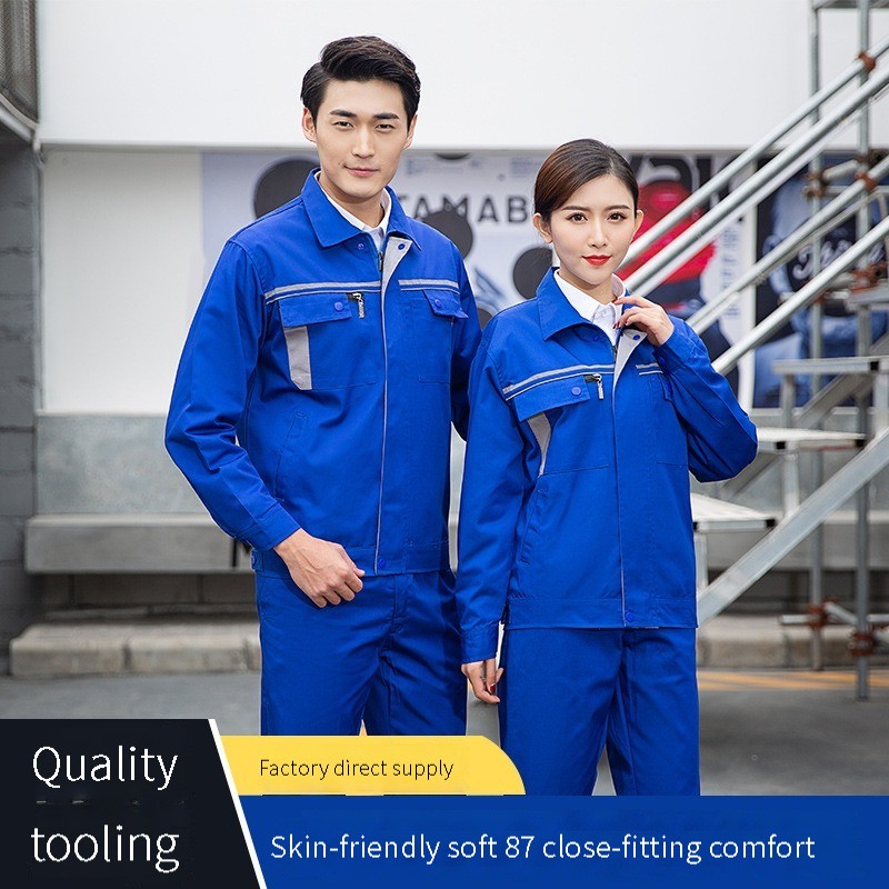 Labor protection service work clothes enterprise tooling spot processing wear-resistant spring and autumn long sleeve workshop clothes printing embroidery details Picture