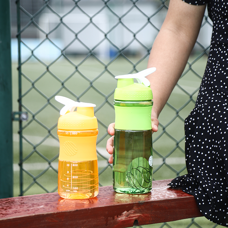 New small mouth straight drink shake cup with rope sports portable colorful space straight drink plastic cup export thumbnail