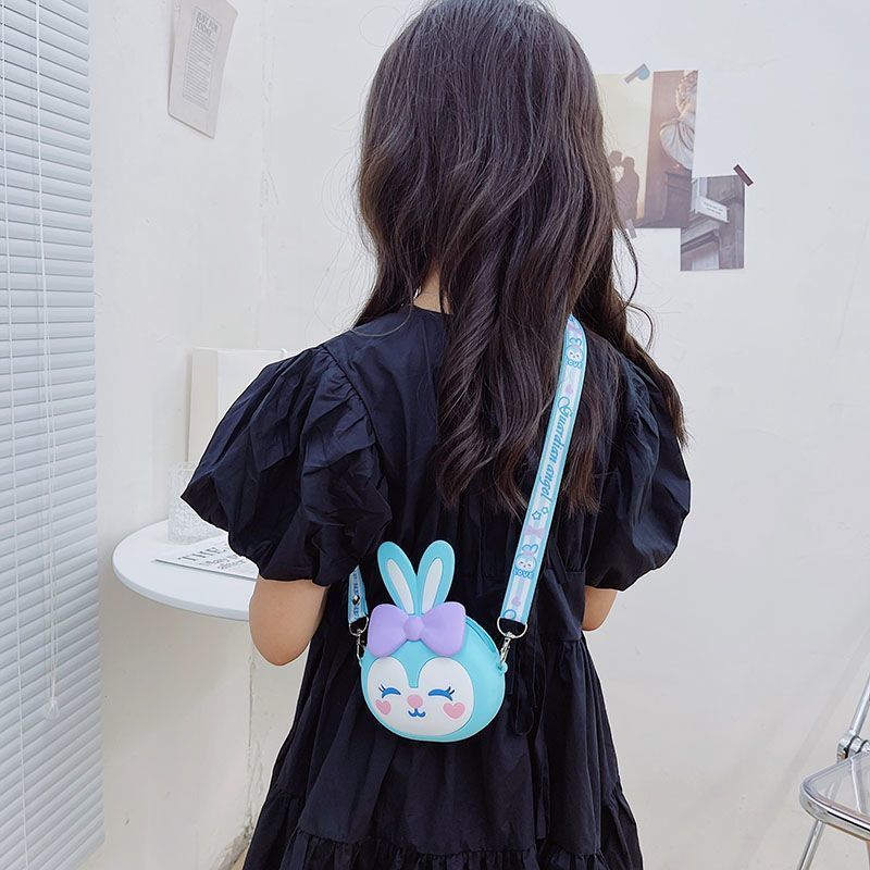 超萌可爱兔子女童包包2022年新款时尚儿童硅胶零钱包潮宝宝斜挎包详情9