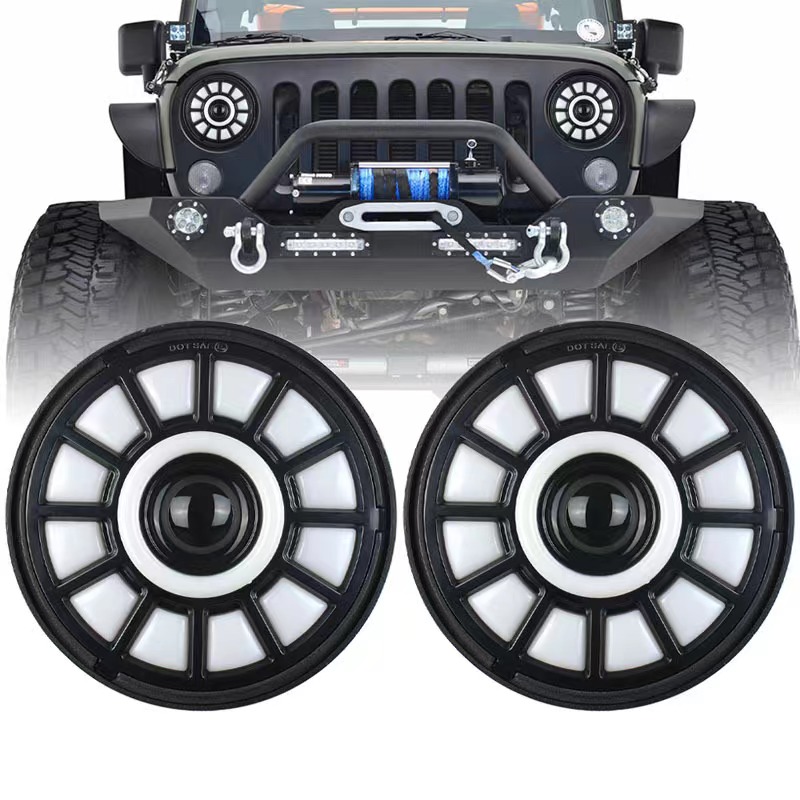 Electric Car Motorcycle Headlights Large Field Of View Horseman Round Lights Car Led Work Lights Off-Road Vehicle Front Headlights Modified Front Bumper Lights Engineering Car Overhead Lights Automotive Supplies Automotive Supplies Automotive Accessories Application Scenario