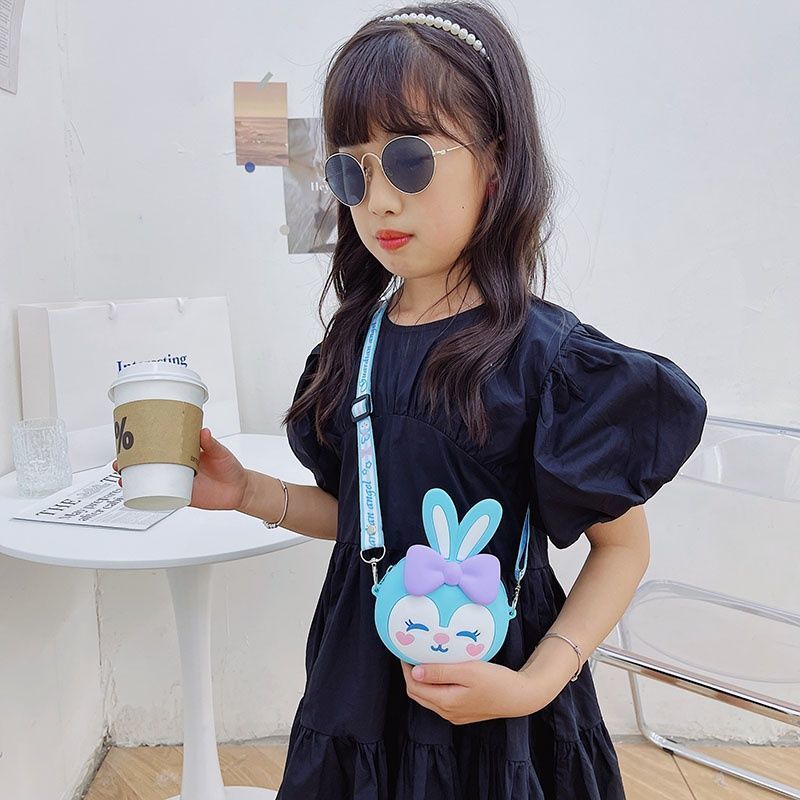超萌可爱兔子女童包包2022年新款时尚儿童硅胶零钱包潮宝宝斜挎包详情7