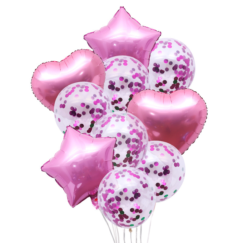 Amazon Hot 12-inch sequined balls, 18-inch five-pointed star heart-shaped aluminum film party birthday decoration balloons wholesale pic 2