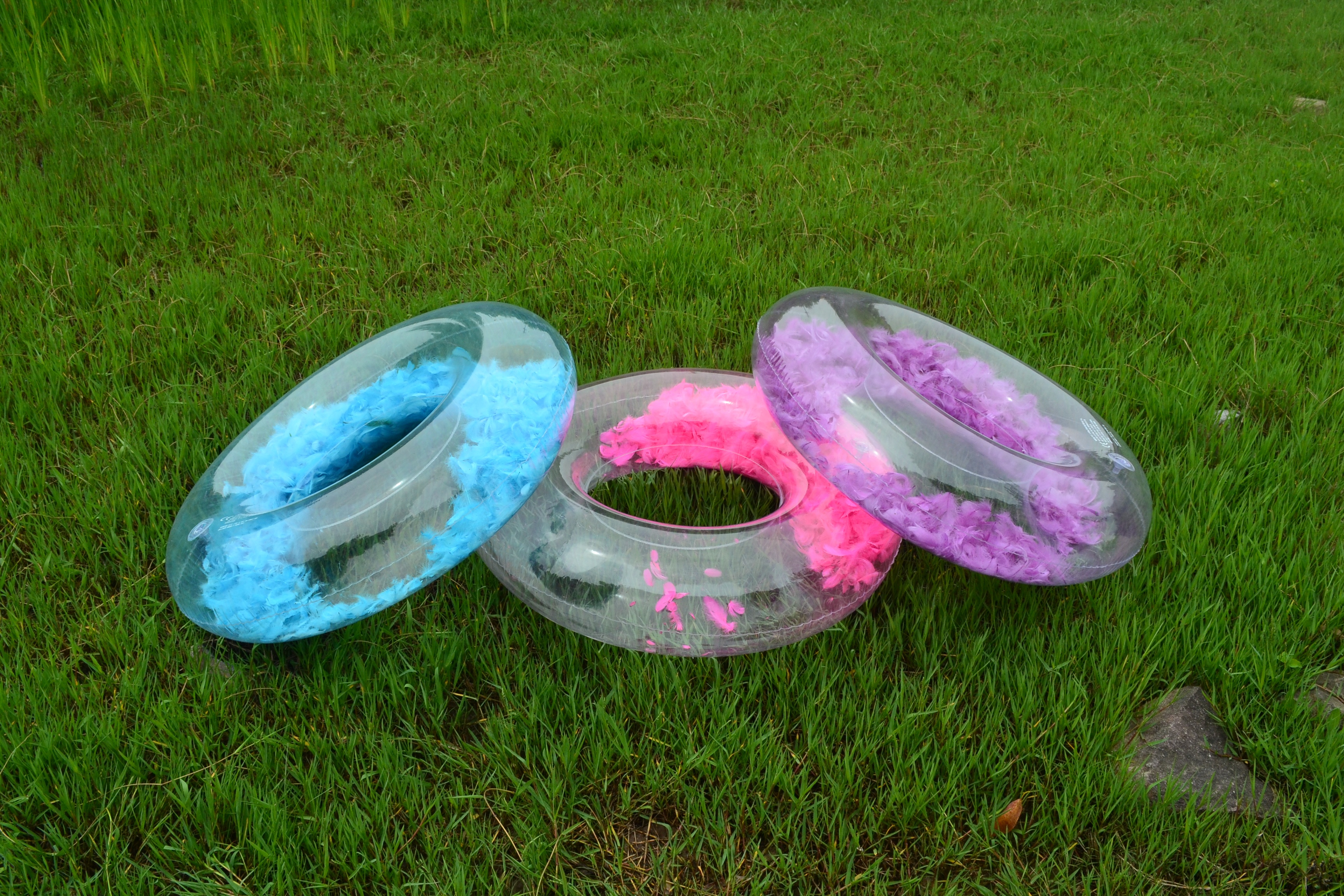 Rainbow rain factory direct sales network red classic feather swimming ring thumbnail