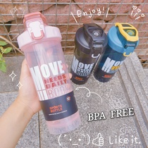 New small mouth straight drink shaker cup with rope lift sports portable colorful space straight drink plastic cup exported to the gym