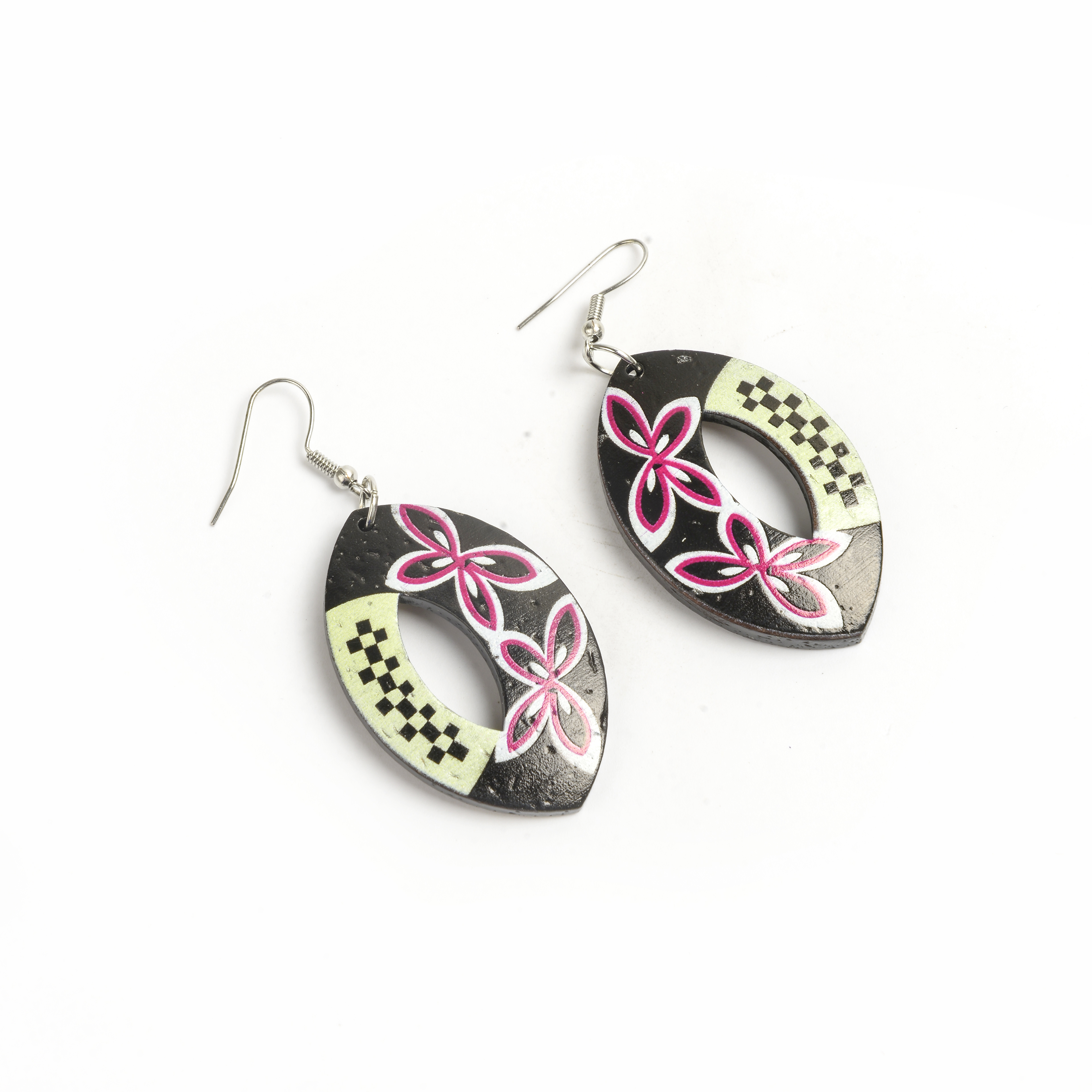 Handling Bohemian Polymer clay earrings Large drop shape black bottom butterfly earrings multiple Lancet leopard print square heart -582