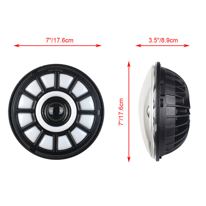 Electric Car Motorcycle Headlights Large Field Of View Horseman Round Lights Car Led Work Lights Off-Road Vehicle Front Headlights Modified Front Bumper Lights Engineering Car Overhead Lights Automotive Supplies Automotive Supplies Automotive Accessories details Picture