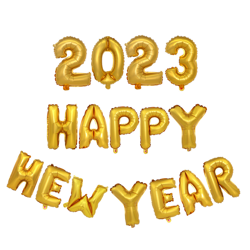 2023 happy new year balloon package company New Year decoration New Year's Day arrangement aluminum film balloon