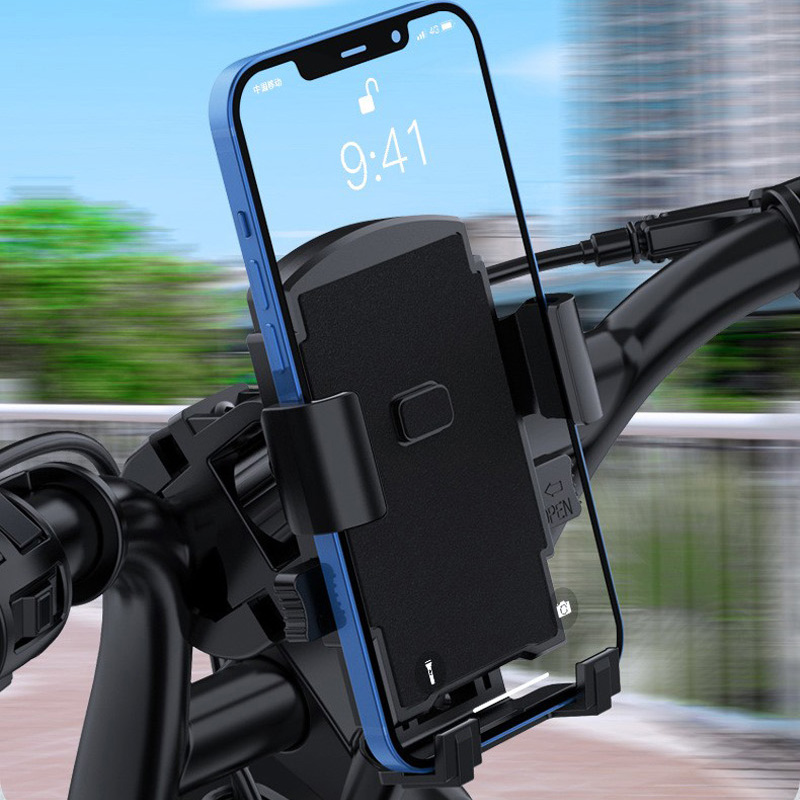 MT-16 Motorcycle mobile phone stand touch type takeout rider navigation stand Electric motorcycle mobile phone stand clamp Application Scenario