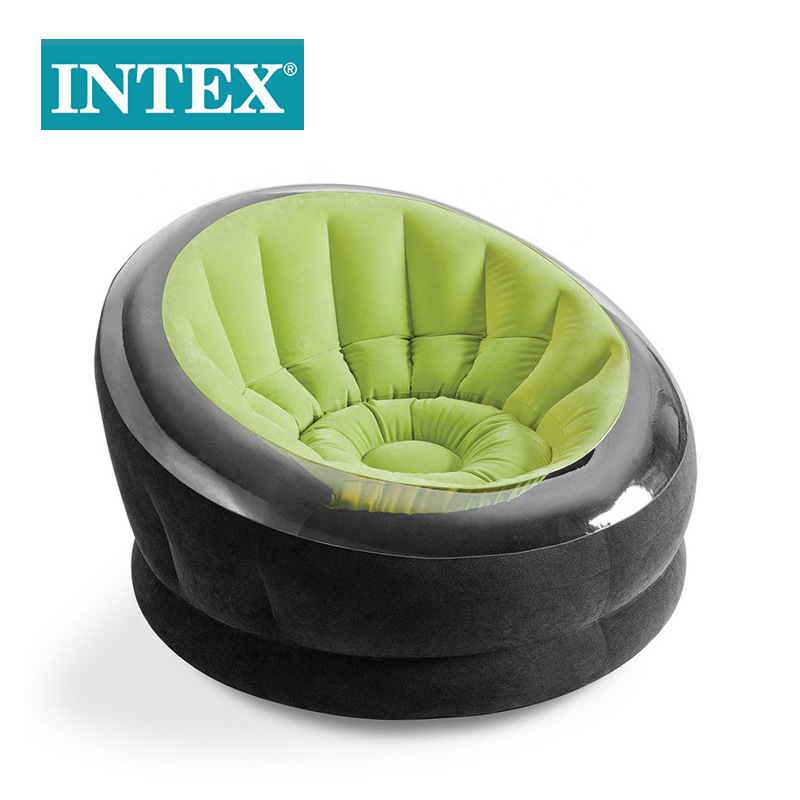 INTEX68581绿色圆形单人充气沙发户外充气座椅创意懒人沙发批发详情图4
