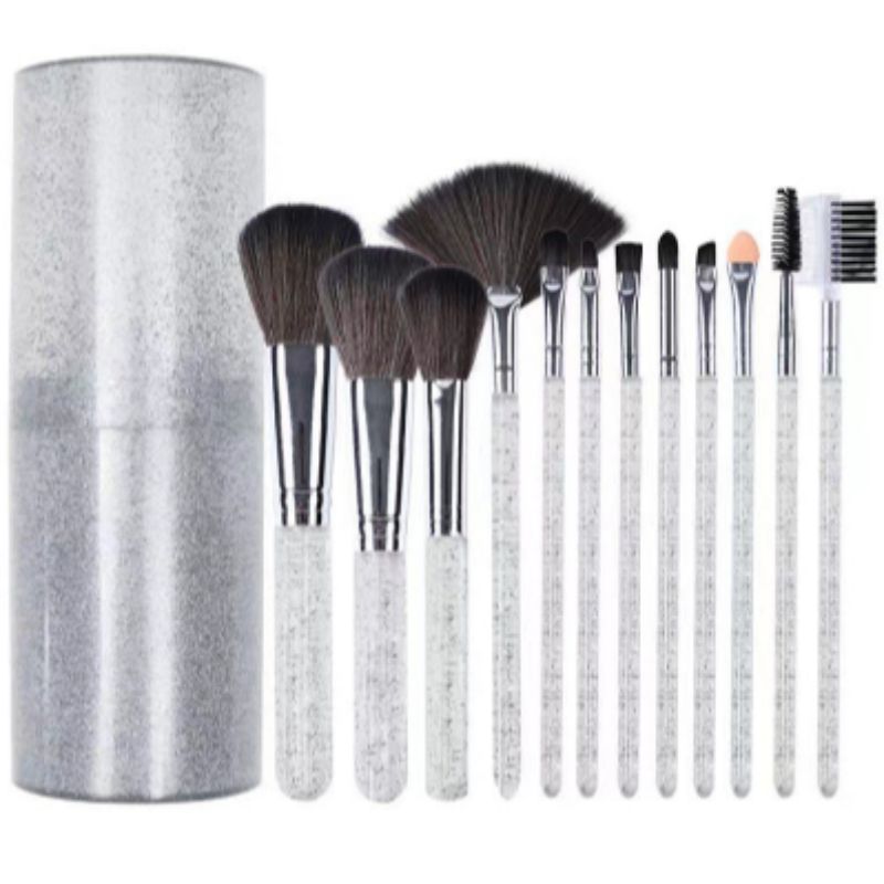 High-end series makeup brush, eyeshadow stick, blush brush, makeup brush, dual-purpose eyebrow brush, transparent silver details Picture