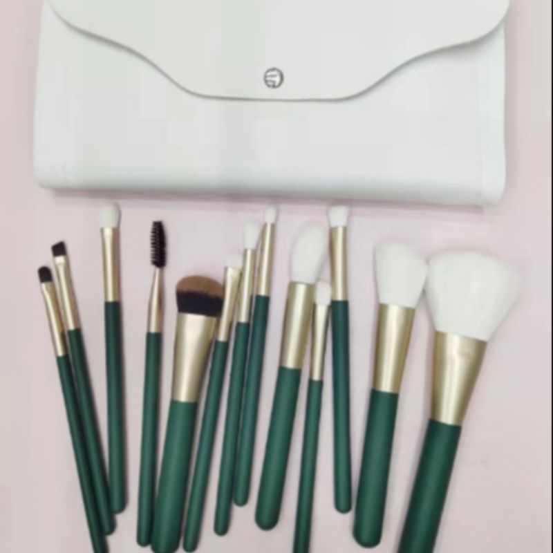 Factory direct sales of high-end series makeup brush sets and green makeup tools details Picture