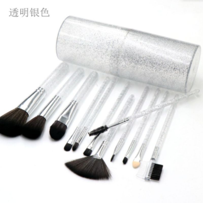 High-end series makeup brush, eyeshadow stick, blush brush, makeup brush, dual-purpose eyebrow brush, transparent silver