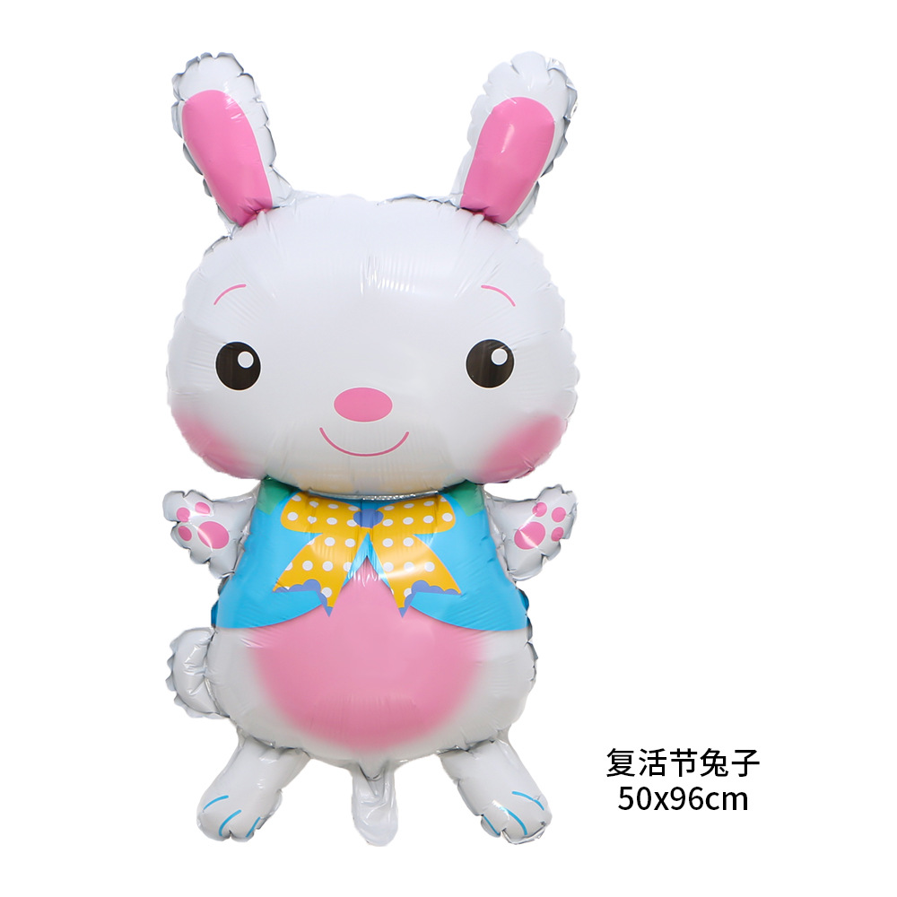 Cross-border new Easter party decoration Easter egg rabbit-shaped aluminum film balloons pic 5