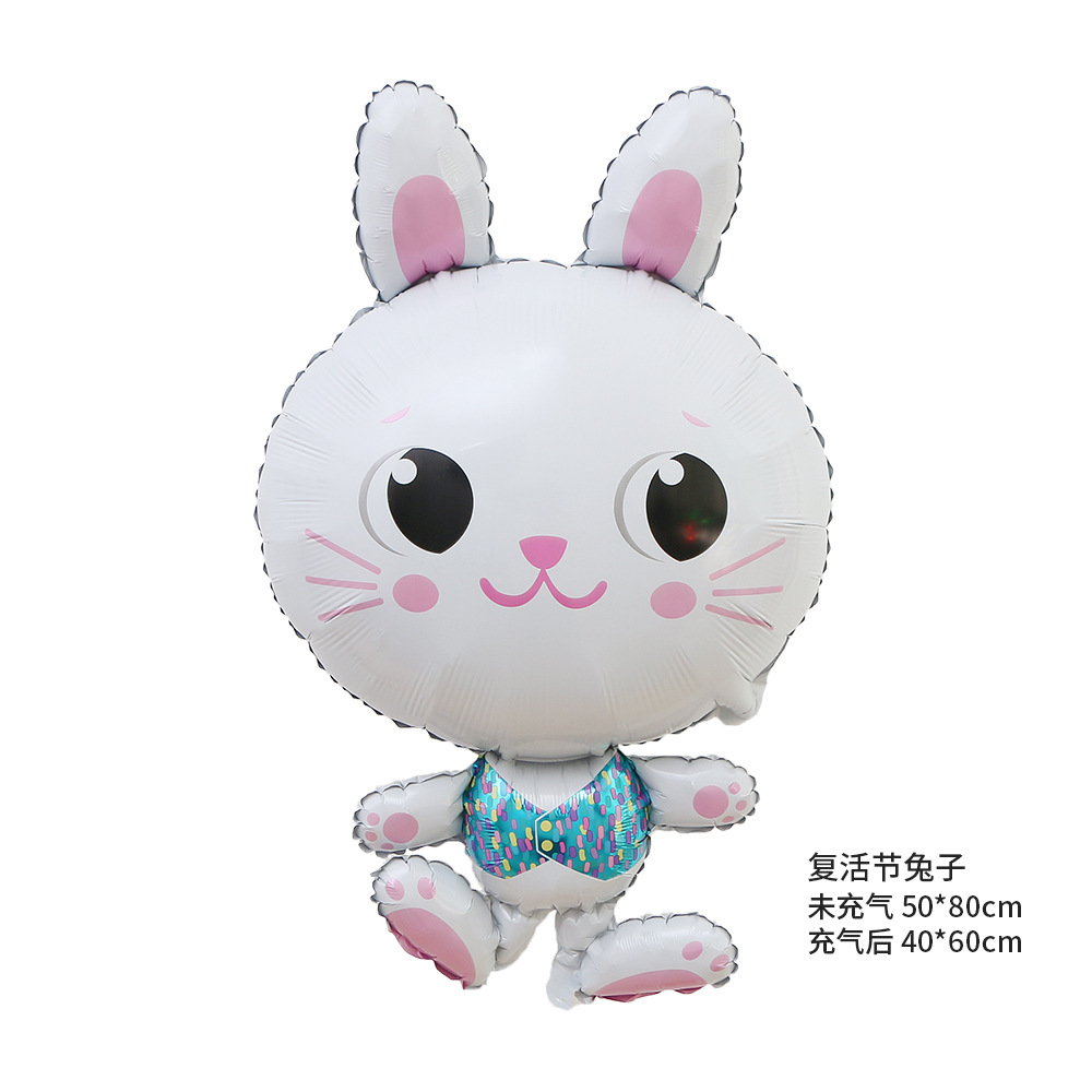 Cross-border new Easter party decoration Easter egg rabbit-shaped aluminum film balloons pic 6