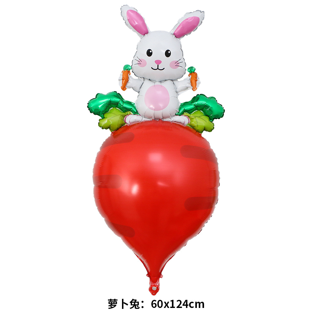 Cross-border new Easter party decoration Easter egg rabbit-shaped aluminum film balloons pic 2