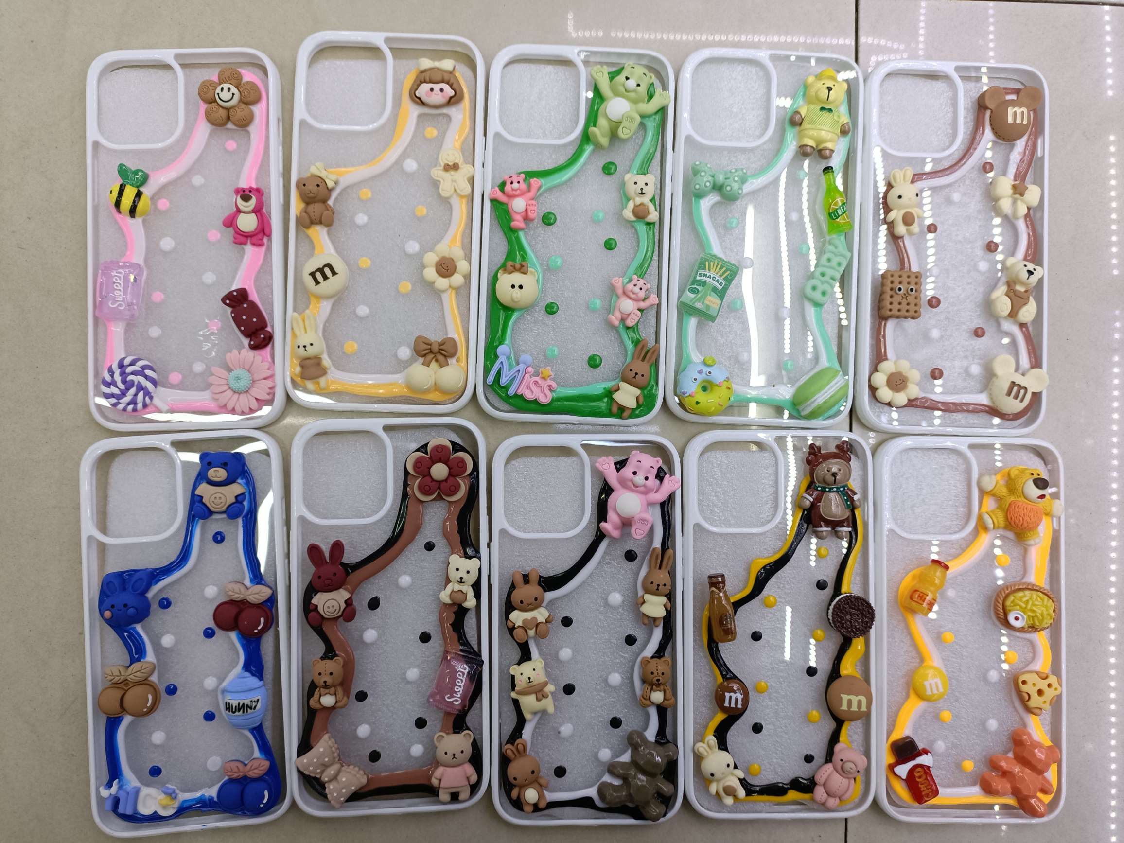 Cream accessories drop glue phone case