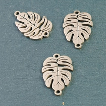 Mirror gold leaf leaf Titanium steel bracelet Pendant DIY stainless steel jewelry accessories hand polished