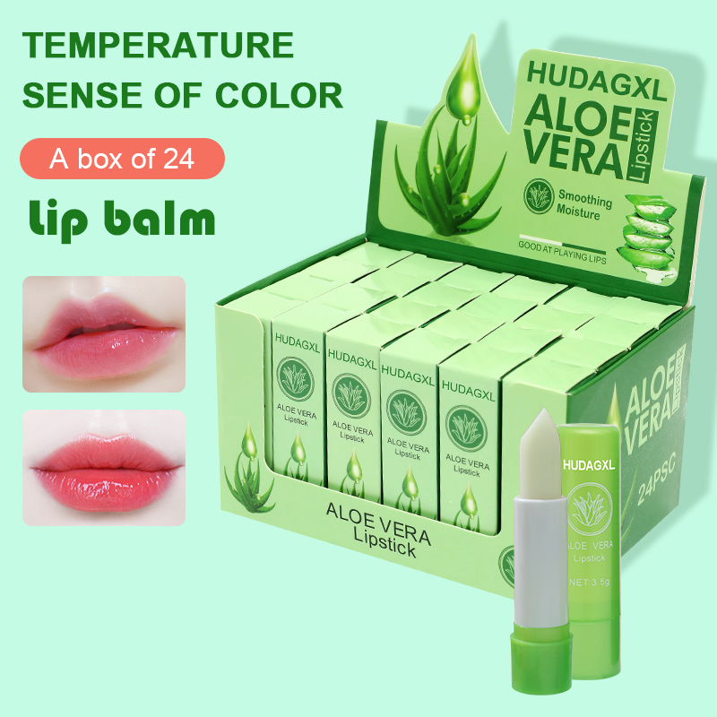 HUDAGXL Aloe lip balm for men and women lovely warm change lip balm for women autumn and winter anti-crack lip protection students outdoor Moisturizing anti-dry moisturizing manufacturer direct thumbnail