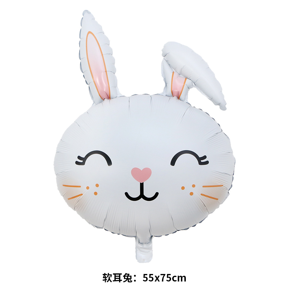 Cross-border new Easter party decoration Easter egg rabbit-shaped aluminum film balloons pic 3