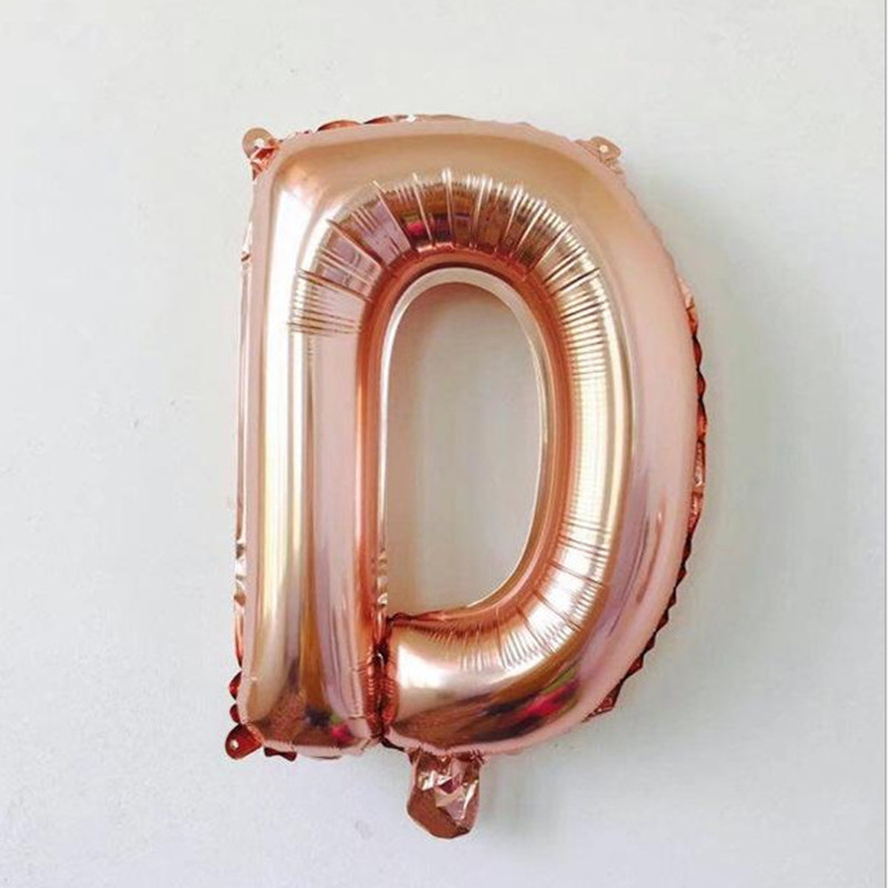 16寸玫瑰金铝箔字母气球生日派对婚庆玫瑰金铝膜英文字母数字气球详情6